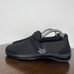 Orthofeet 821 Quincy Shoes Women 9B Black Comfort Diabetic Walking Loafer